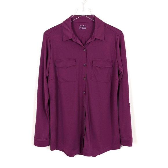 Eddie Bauer Tops - Eddie Bauer Travex Magenta Button Down Shirt